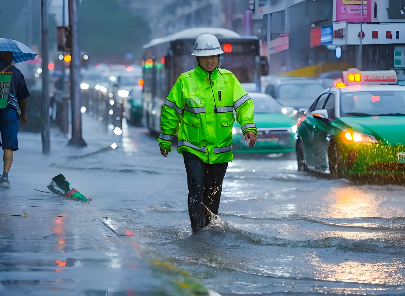 多功能执勤反光雨衣，守护雨夜的安全使者